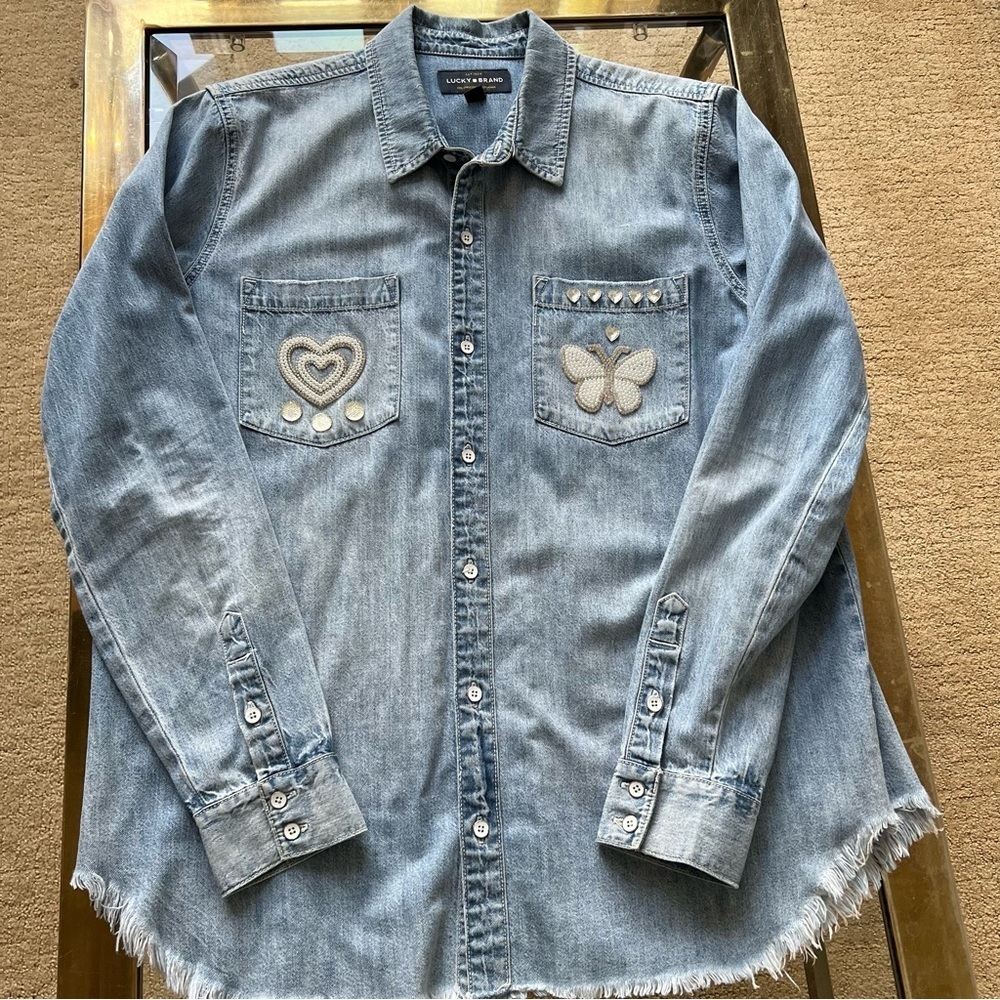 Lucky Brand Blue Denim Shirt - Picture 14 of 16